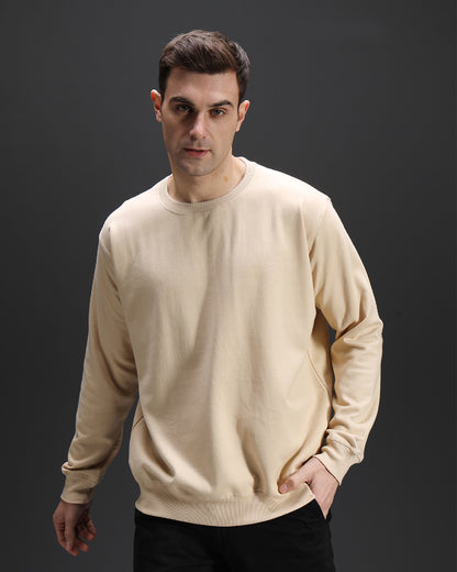 Beige Oversized Sweatshirt