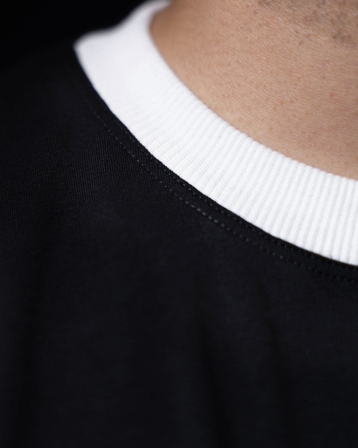 Cropped Ringer Tee Duo [BLACK+RED]