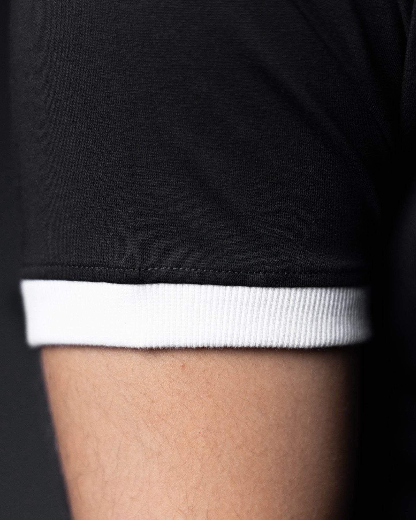 Cropped Ringer Tee Duo [BLACK+RED]