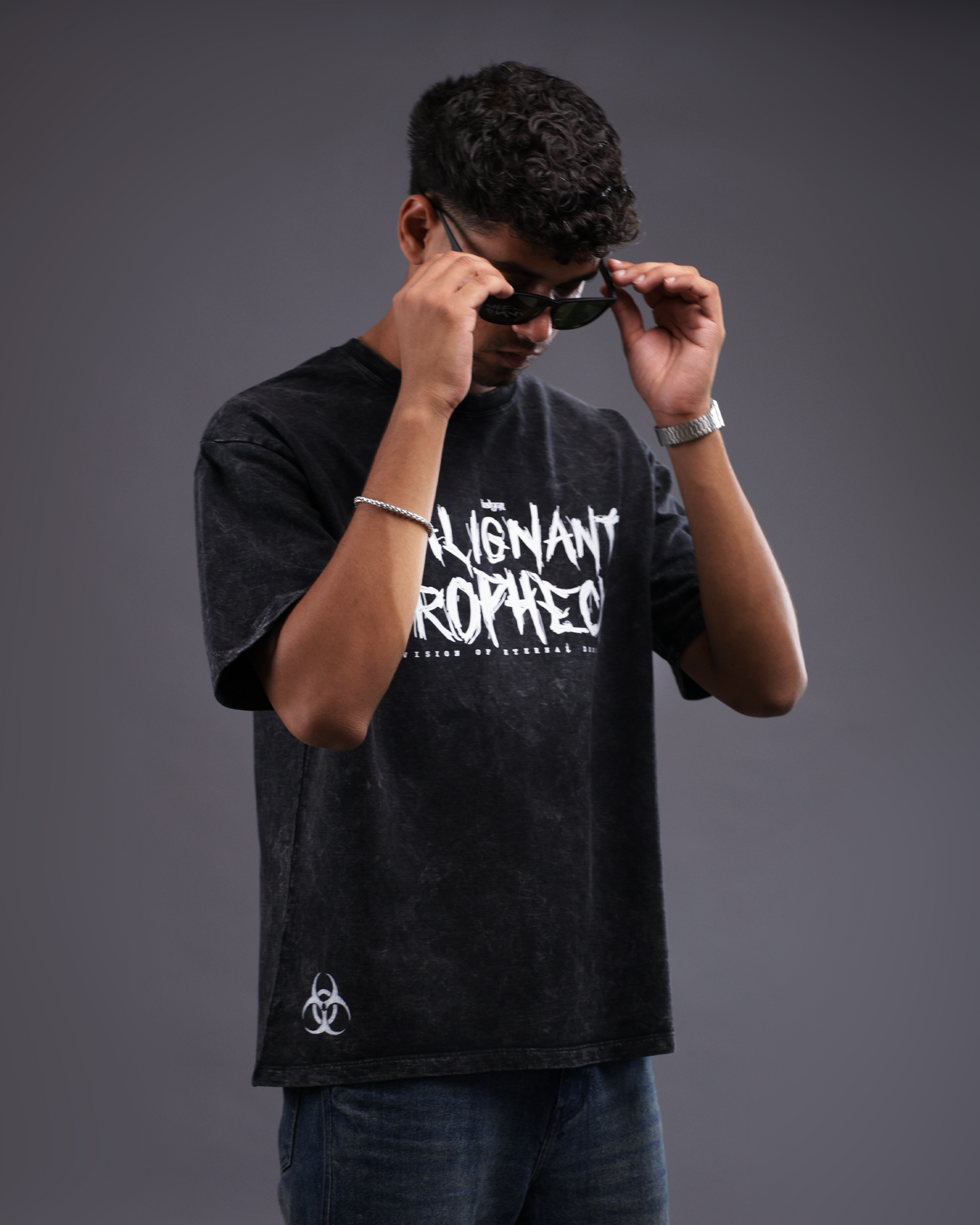 Malignant Prophecy Oversized tee [ACID WASHED-SILENT ASH]