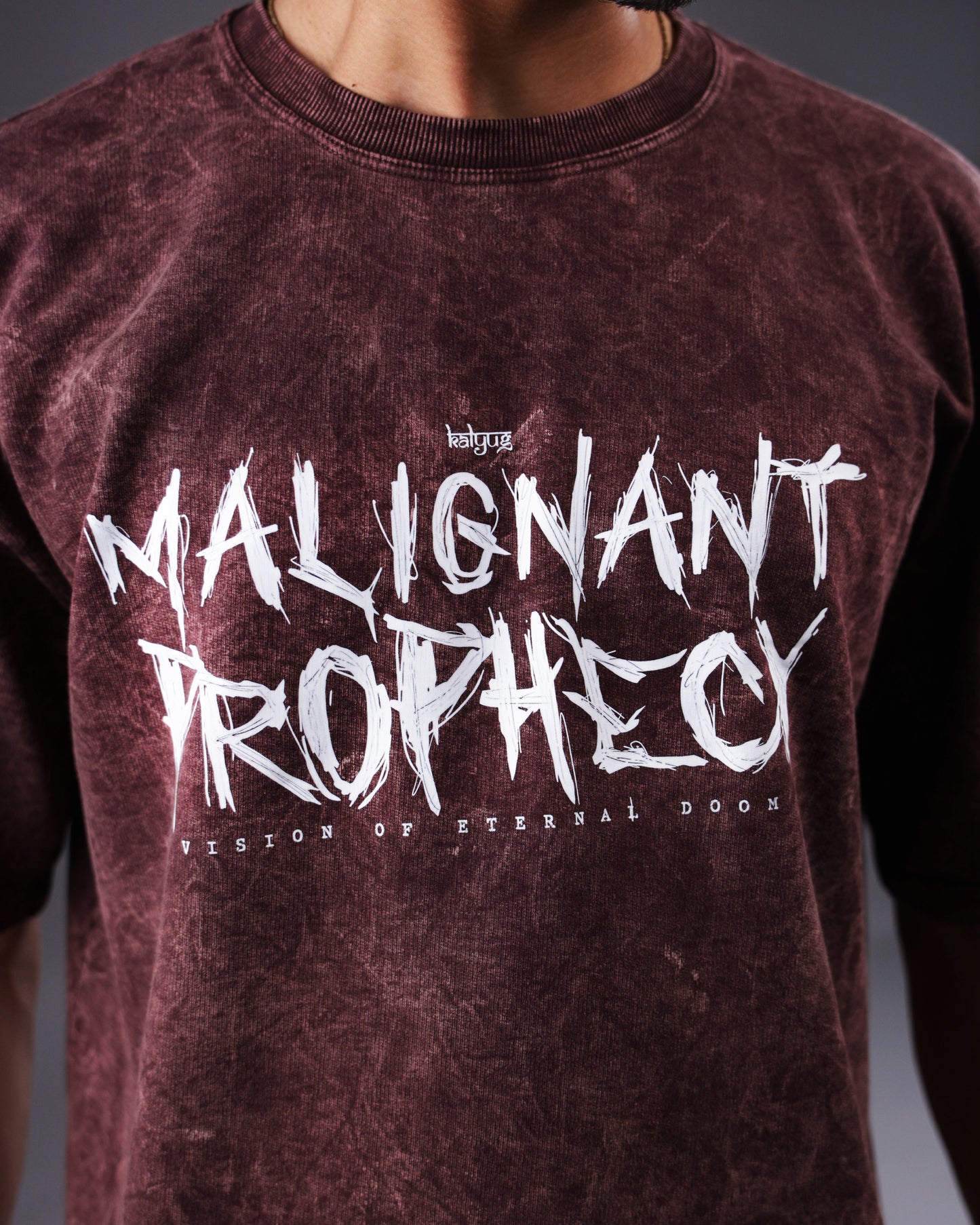 Malignant Prophecy Oversized tee [ACID WASHED-BLOODSTONE]