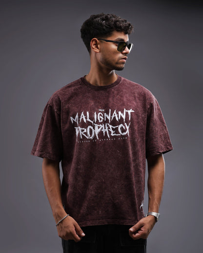 Malignant Prophecy Oversized tee [ACID WASHED-BLOODSTONE]