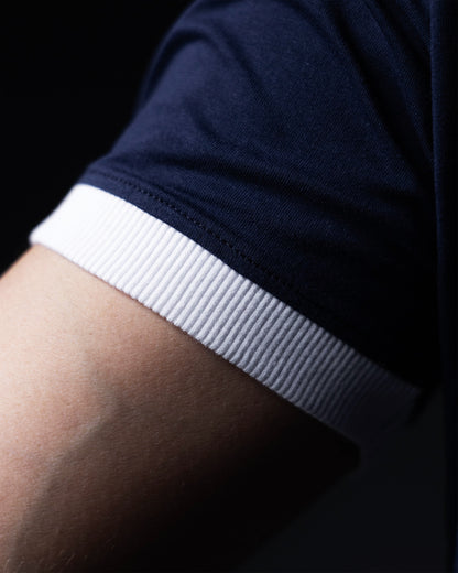 Cropped Ringer Tee Duo [NAVY+WHITE]