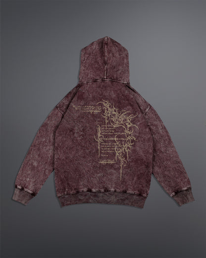 Crypted Glyph Hoodie [ACID WASHED-BLOODSTONE COLORWAY]