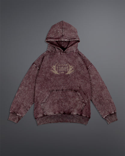 Crypted Glyph Hoodie [ACID WASHED-BLOODSTONE COLORWAY]