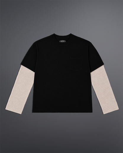 Dual-Fabric Full Sleeve T-shirt [DUNE COLOWAY]