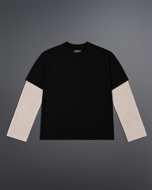Dual-Fabric Full Sleeve T-shirt [DUNE COLOWAY]