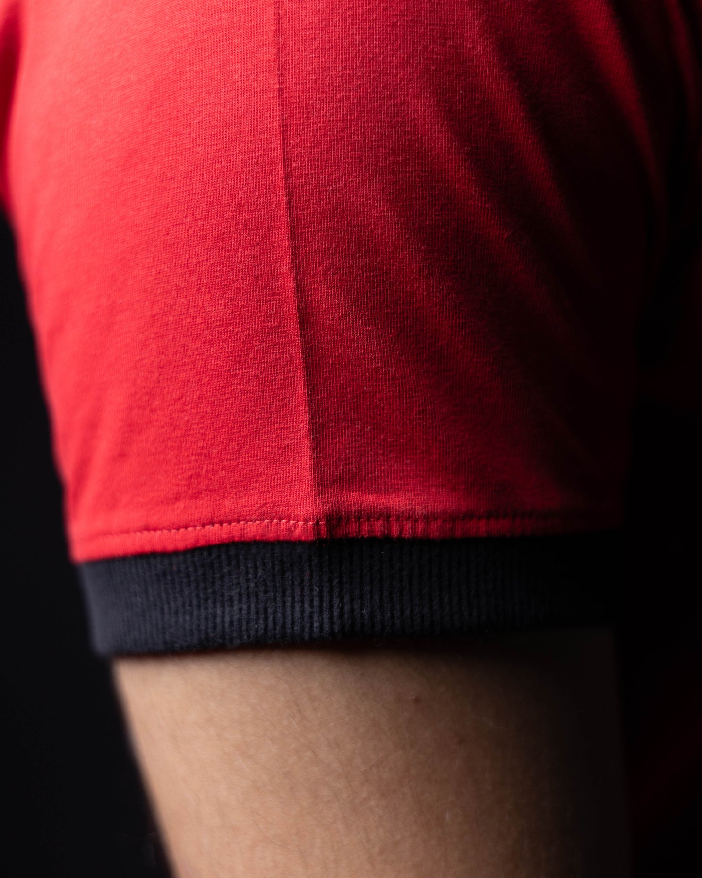 Cropped Ringer Tee Duo [BLACK+RED]