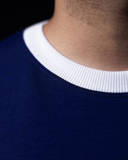 Cropped Ringer tee [NAVY/WHITE]
