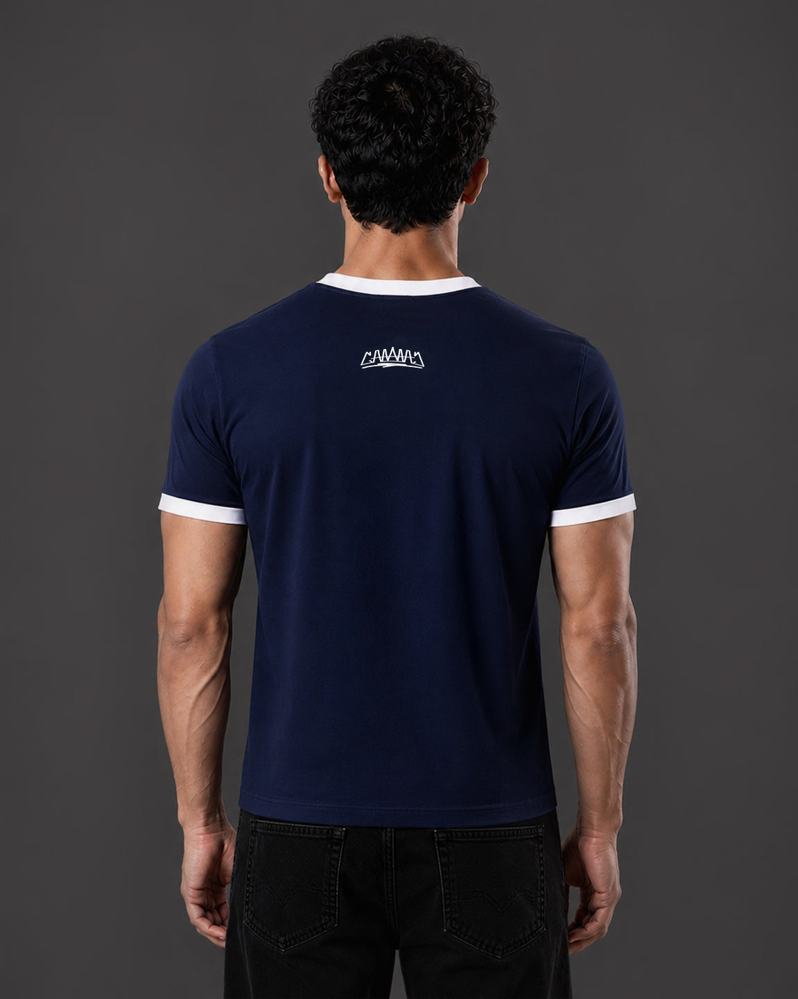 Cropped Ringer tee [NAVY/WHITE]