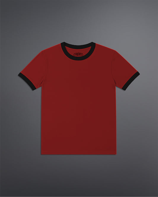 Cropped Ringer tee [RED/BLACK]