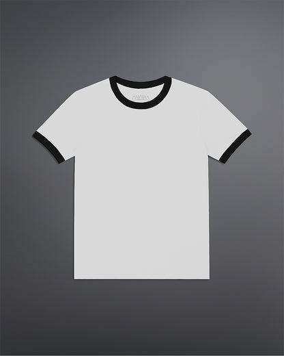 Cropped Ringer tee [WHITE/BLACK]