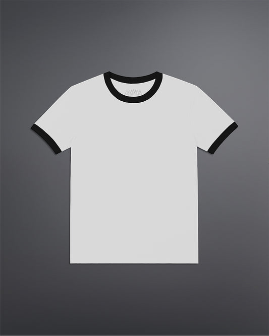 Cropped Ringer tee [WHITE/BLACK]
