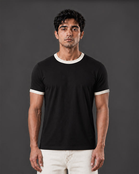 Classic ringer tee [BLACK/OFF-WHITE]
