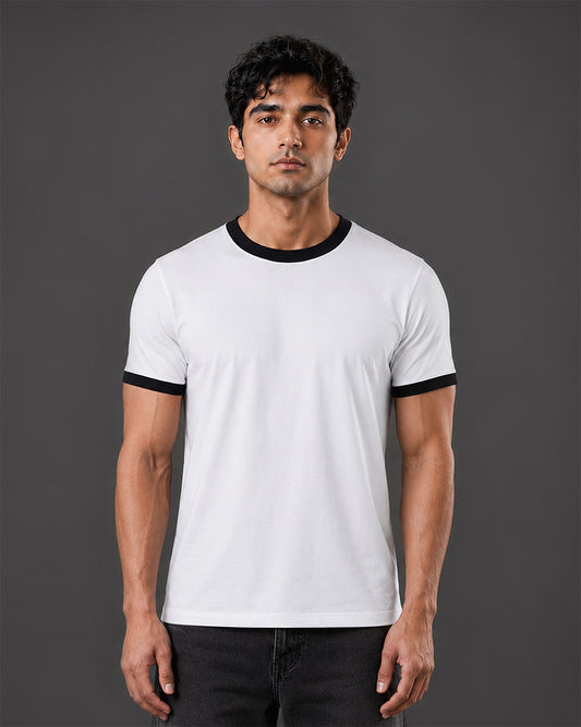 Classic ringer tee [WHITE/BLACK]