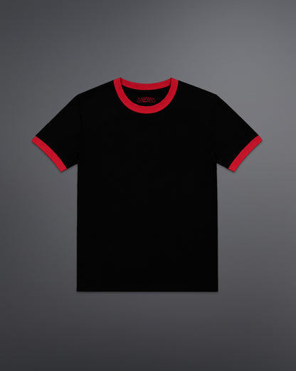 Cropped Ringer tee [BLACK/RED]
