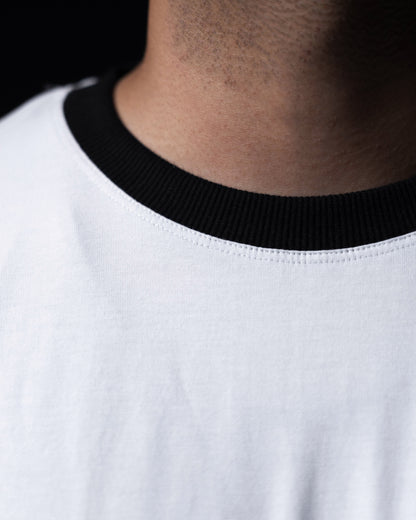 Cropped Ringer Tee Duo [NAVY+WHITE]
